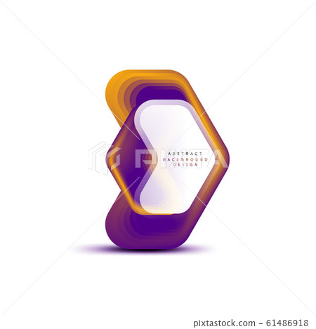 Vector arrow geometric banner created with blend color shapes effects. Trendy simple button, icon or business branding logo template, minimal style. Illustration For Wallpaper, Banner, Background 61486918