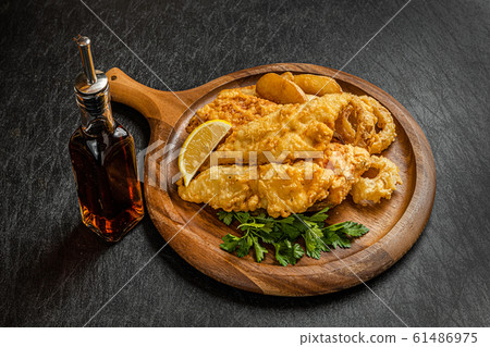 Fish and chips Typical homemade fish and chips Fish and chips Typical homemade fish and chips 61486975