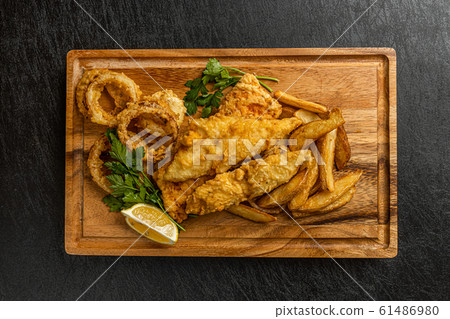 Fish and chips Typical homemade fish and chips Fish and chips Typical homemade fish and chips 61486980