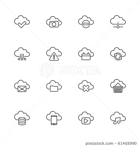 Computing Cloud - Flat Vector Icons - Stock Illustration [61488990] - PIXTA