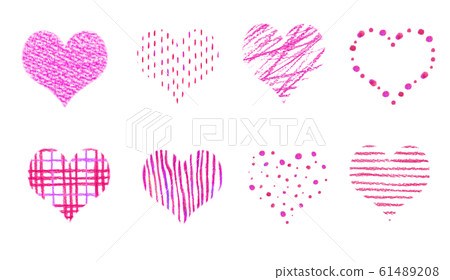 Heart set with various patterns Heart set with various patterns 61489208