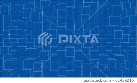 Abstract background of cubes outline. Vector 61489210
