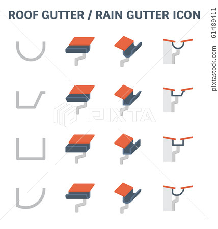roof gutter icon roof gutter icon 61489411