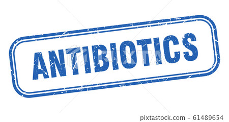 antibiotics stamp. antibiotics square grunge blue 61489654