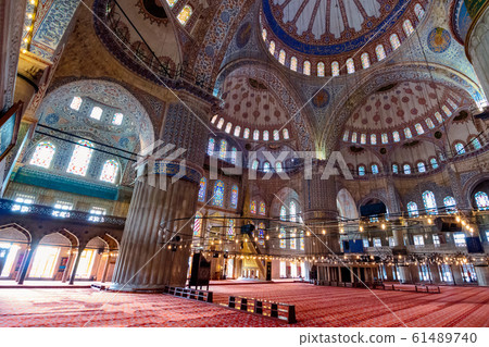 inside interior of blue mosque 61489740