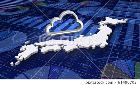 日本地圖與雲的商業地圖背景 61490702