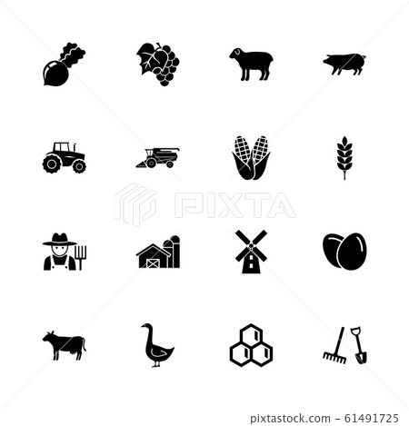 Farming - Flat Vector Icons - Stock Illustration [61491725] - PIXTA