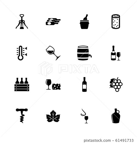 Wine - Flat Vector Icons - Stock Illustration [61491733] - PIXTA