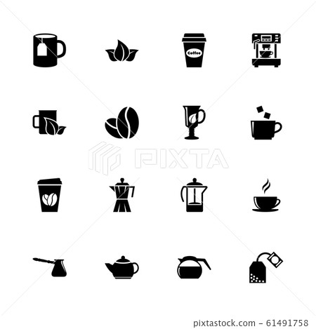 Tea and Coffee - Flat Vector Icons - Stock Illustration [61491758] - PIXTA