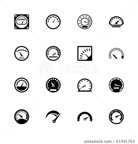 Speedometer - Flat Vector Icons - Stock Illustration [61491763] - PIXTA