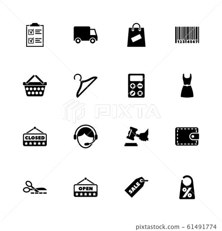 Shopping - Flat Vector Icons Shopping - Flat Vector Icons 61491774
