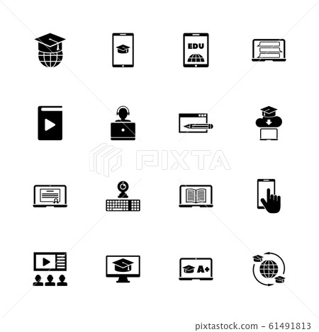 Online Education - Flat Vector Icons - Stock Illustration [61491813 ...