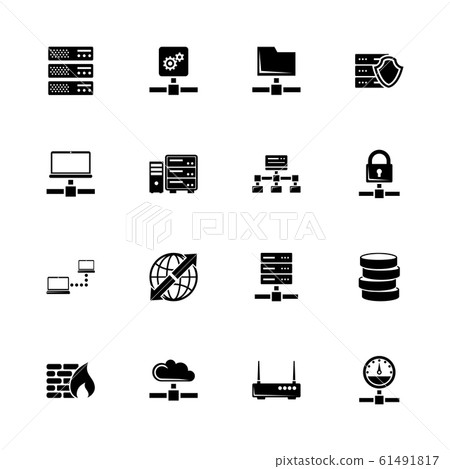 Network Servers - Flat Vector Icons Network Servers - Flat Vector Icons 61491817