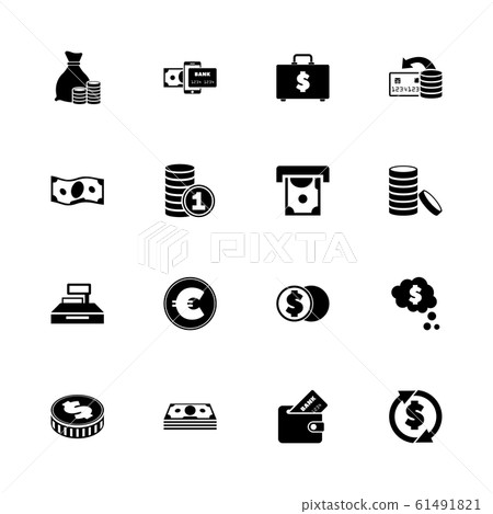 Money - Flat Vector Icons - Stock Illustration [61491821] - PIXTA