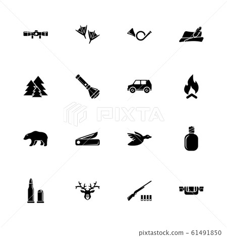 Hunting - Flat Vector Icons - Stock Illustration [61491850] - PIXTA