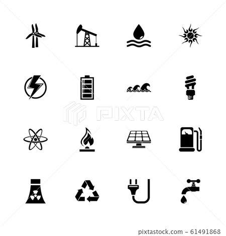 Energy - Flat Vector Icons - Stock Illustration [61491868] - PIXTA