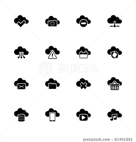 Computing Cloud - Flat Vector Icons - Stock Illustration [61491891] - PIXTA