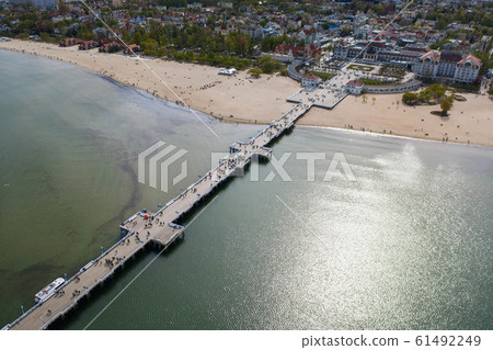 Aerial view onto famous pier in Sopot, Poland 61492249