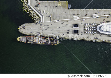 Aerial view onto famous pier in Sopot, Poland 61492250