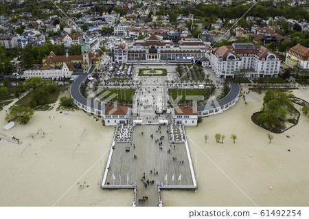 Aerial view onto famous pier in Sopot, Poland 61492254