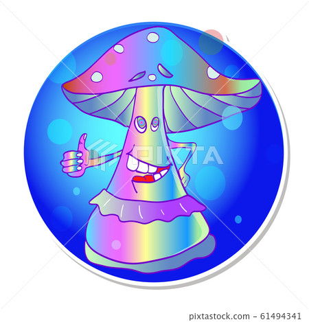 Vibrant colorful mushroom  61494341