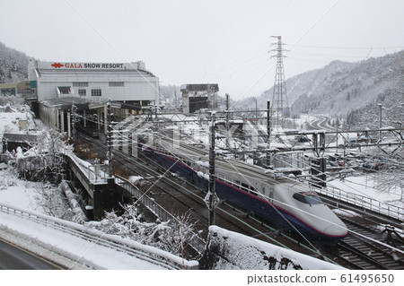 Winter Joetsu Shinkansen Gala Yuzawa Station and E2 series train Winter Joetsu Shinkansen Gala Yuzawa Station and E2 series train 61495650