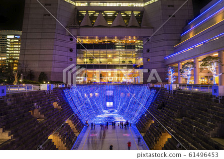 橫濱港未來的藍色船塢花園的照明 61496453