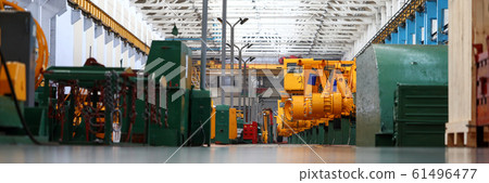 Half ready heavy truck standing at end of production line 61496477