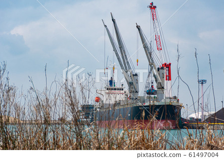 Cargo ship at Miike Port in Omuta City 61497004