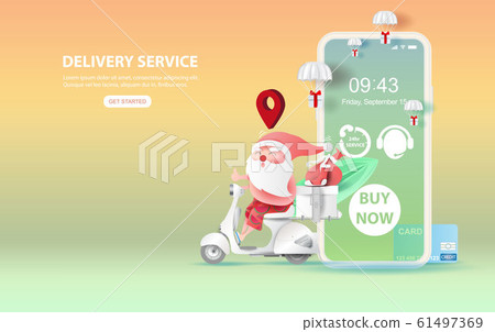 illustration of smartphone with Online delivery 61497369