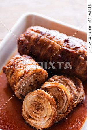 Pork belly sliced handmade barbecue Pork belly sliced handmade barbecue 61498118