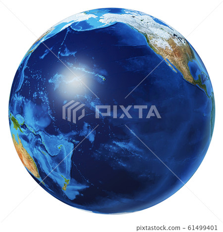 Earth globe 3d illustration. Pacific Ocean view. 61499401