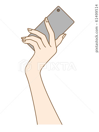 Hand of a woman holding a smartphone Hand of a woman holding a smartphone 61499514