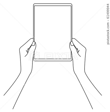 婦女的手與平板電腦 婦女的手與平板電腦 61499944