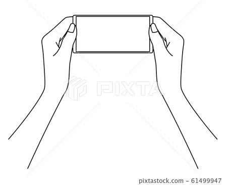 Hand of a woman holding a smartphone Hand of a woman holding a smartphone 61499947