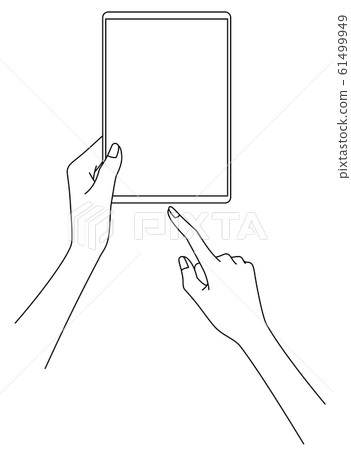 Women's hand with tablet Women's hand with tablet 61499949