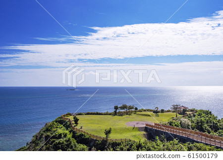 知念美aki公園沖繩旅遊勝地沖繩海岸的海圖像素材 61500179