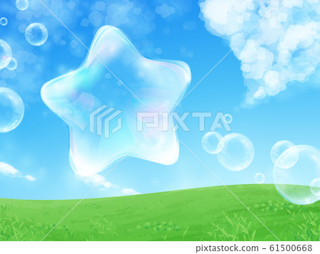 Star soap bubble background illustration _ sky _ meadow 61500668
