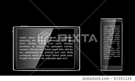 Black realistic mobile touch smart tablet  61501126
