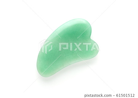 jade massage stone gua sha isolated on white 61501512