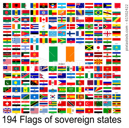 Ireland, collection of vector images of flags of the world. Vector graphics. 61502422