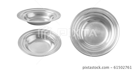Stainless plate on white background. Stainless plate on white background. 61502761