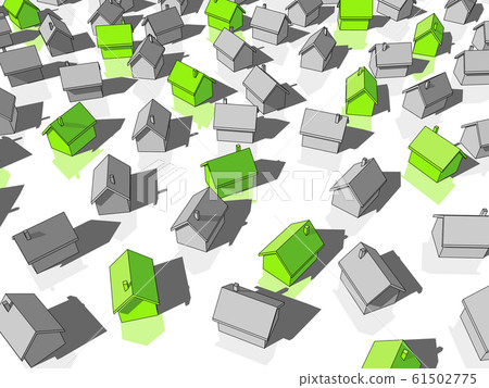 green ecological houses standing out from others green ecological houses standing out from others 61502775