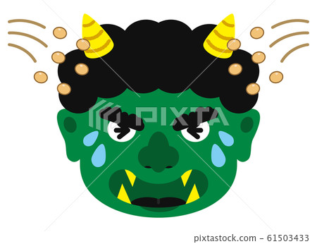 插圖:Oni Oni Setsubun豆Maki材料面部表情臉綠色惡魔Midorioni綠色Midori(帶有矢量) 插圖:Oni Oni Setsubun豆Maki材料面部表情臉綠色惡魔Midorioni綠色Midori(帶有矢量) 61503433