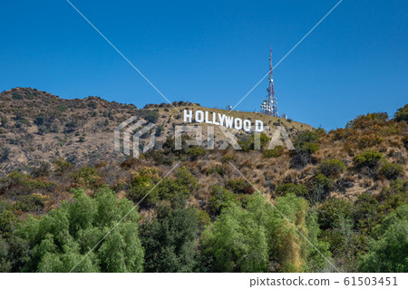 The famous Hollywood letter on the southern slope of Mount Lee in the United States The famous Hollywood letter on the southern slope of Mount Lee in the United States 61503451