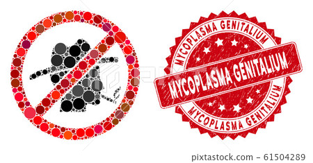 Mosaic No Smoking Redneck Icon with Textured Mycoplasma Genitalium Stamp 61504289