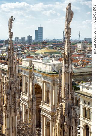 Milan Cathedral spires overlooking the Galleria 61505808
