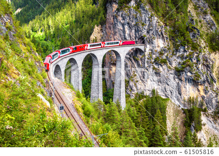Landwasser Viaduct in summer, Filisur, 61505816
