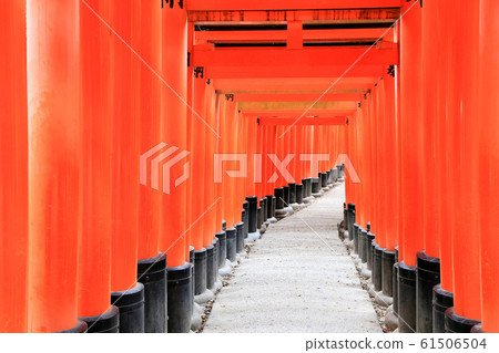 Senbon Torii On The Approach To Fushimi Inari Stock Photo