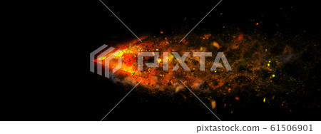 An abstract fire arrow that moves through the darkness at tremendous speed An abstract fire arrow that moves through the darkness at tremendous speed 61506901